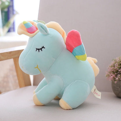 25cm 40cm 55cm lovely unicorn plush toy pink fly horse with rainbow wings