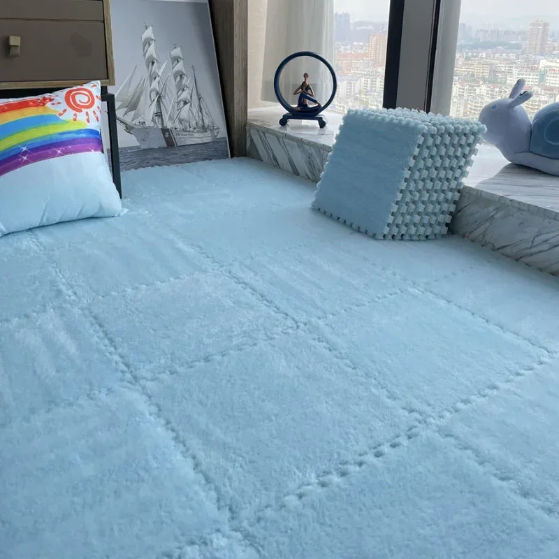 Soft Plush Interlocking Kids Play Mat Tiles – 30×30 cm