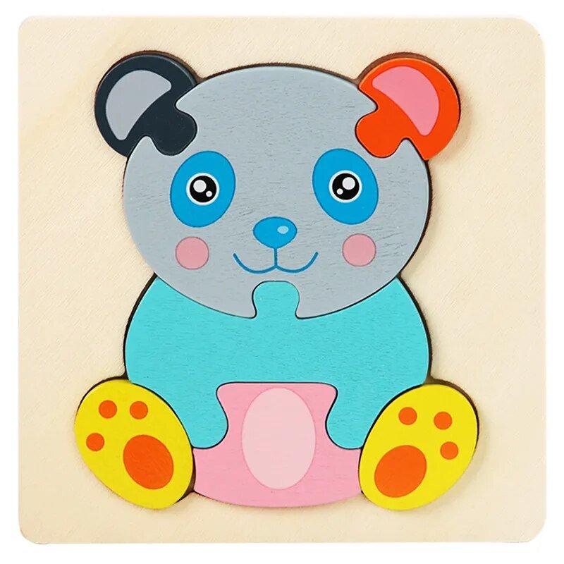 Colorful Animal Wooden Puzzle - Kids' Educational Jigsaw Toy