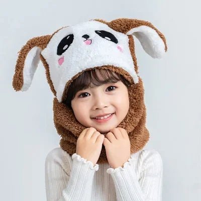 Cartoon Scarf & Hat Set - Double Fleece, Autumn/Winter, Child & Adult