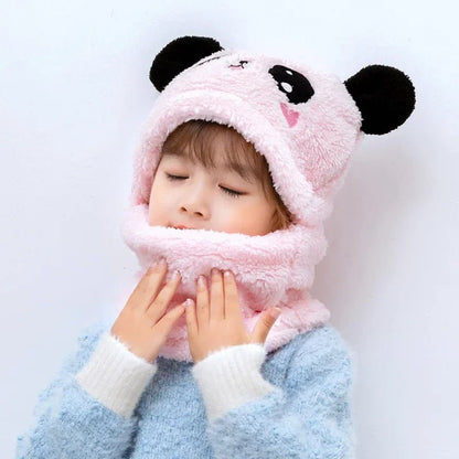 Cartoon Scarf & Hat Set - Double Fleece, Autumn/Winter, Child & Adult
