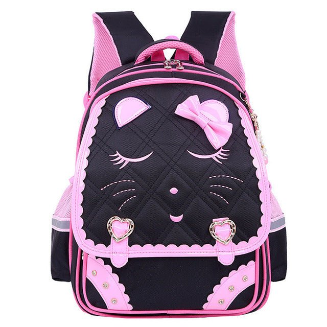 Fashion Sweet Cat Girl's School Bags Waterproof Cartoon Pattern
