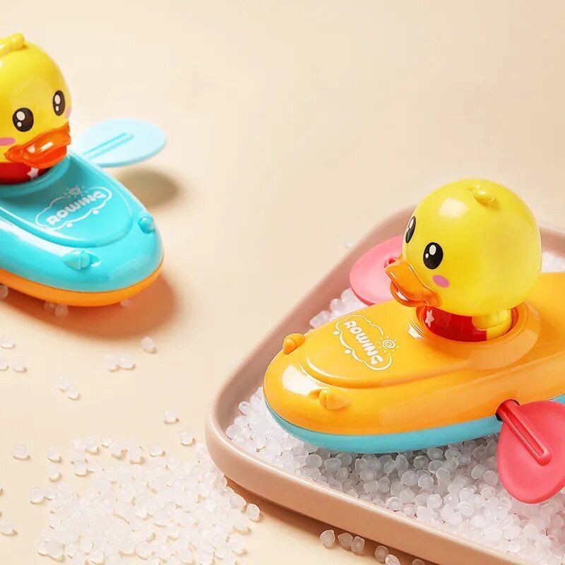 Chain Rowing Boat & Floating Duck, Baby Bath Water Play Toys