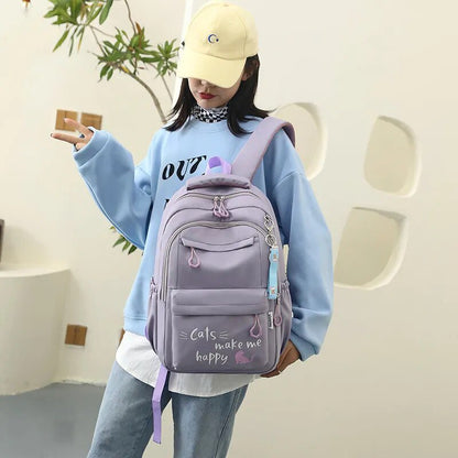 Kawaii Waterproof School Backpack for Girls: Large, Stylish Bookbag