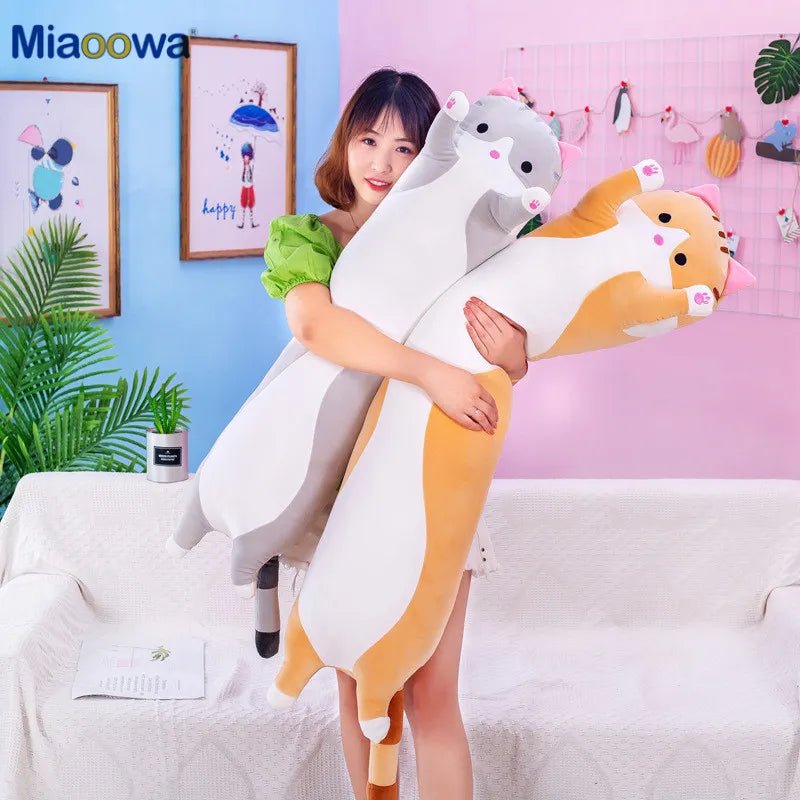 50/70cm Long Cat Plush Toy - Soft Nap Pillow & Home Decor