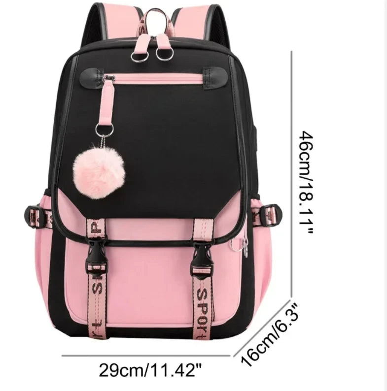 Pink Alphabet Backpack with Gold Letters