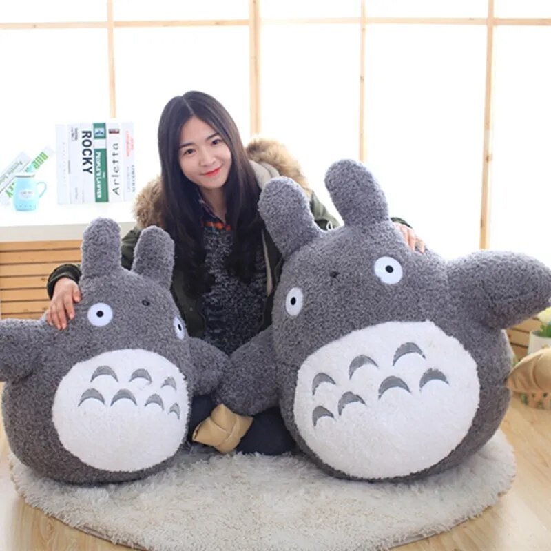 Huggable Grey Forest Spirit Plush: Soft, Cute Cartoon Pillow Toy