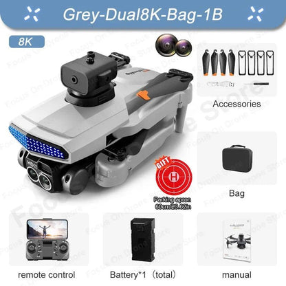 New D6 Mini Drone - 8K Camera, Obstacle Avoidance, Foldable Quadcopter Gift