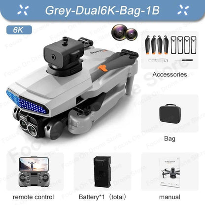 New D6 Mini Drone - 8K Camera, Obstacle Avoidance, Foldable Quadcopter Gift