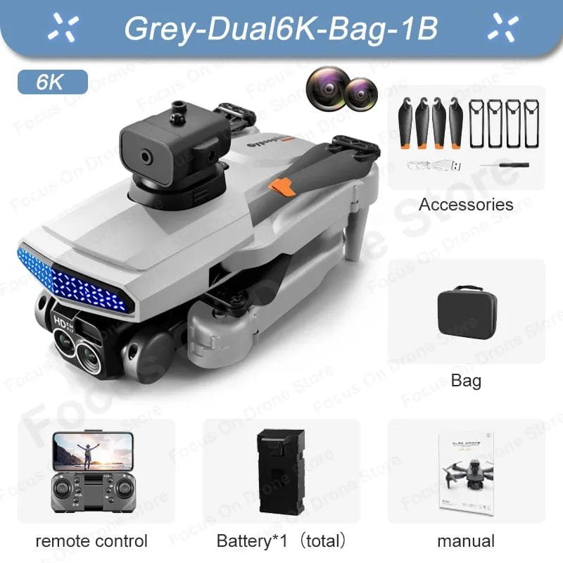 New D6 Mini Drone - 8K Camera, Obstacle Avoidance, Foldable Quadcopter Gift