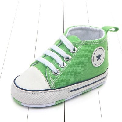 Classic Sports Baby Sneakers (Canvas, Cork Sole, 0–12M)