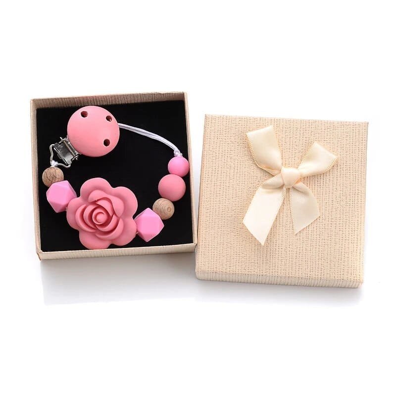 Personalized Baby Pacifier Clips with Name - Silicone Beaded Chain