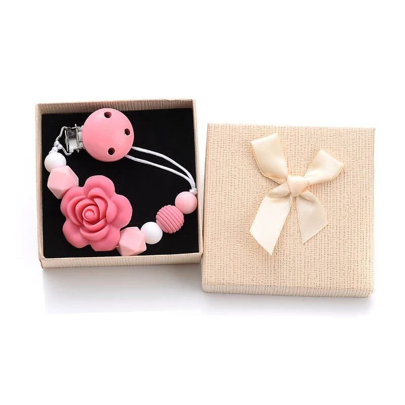 Personalized Baby Pacifier Clips with Name - Silicone Beaded Chain