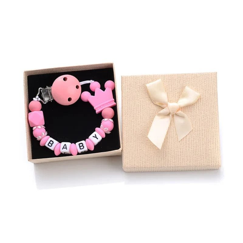 Personalized Baby Pacifier Clips with Name - Silicone Beaded Chain