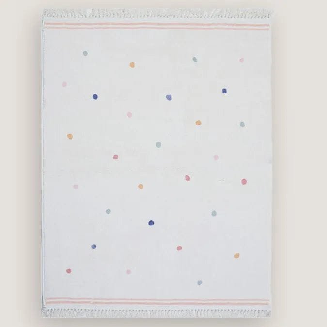 Soft Tassel Children's Carpet - Large Polka Dots Area Rug