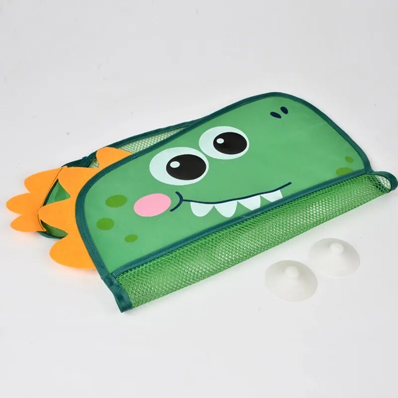 Dinosaur Baby Bath Toy Organizer, Suction Storage Mesh Bag