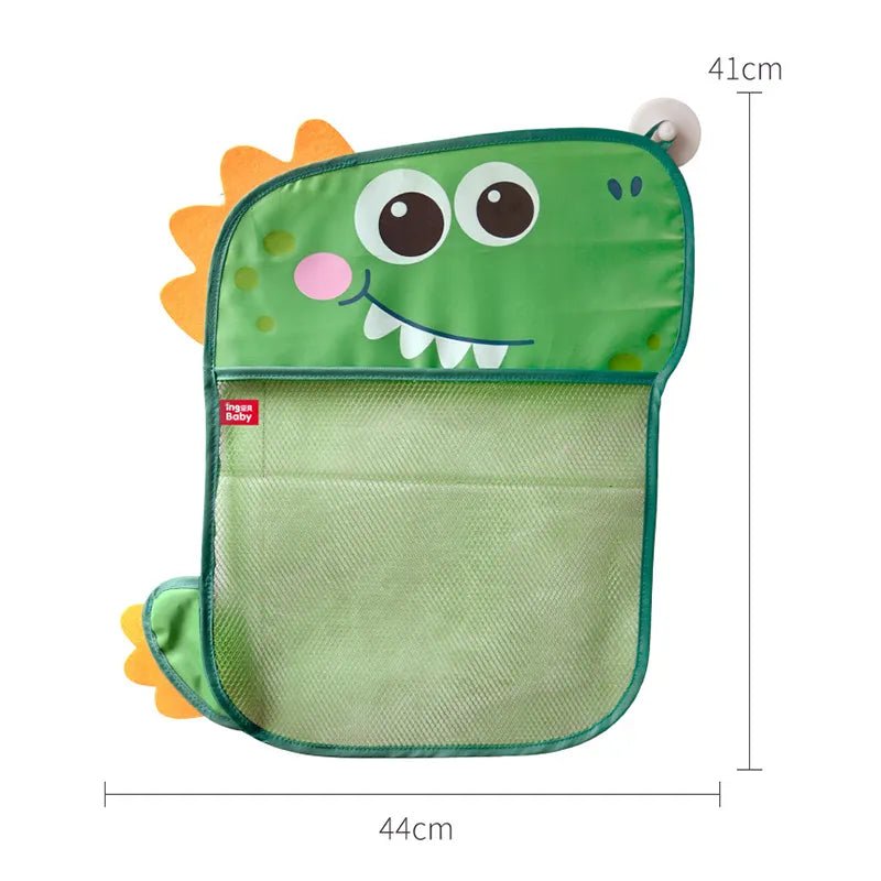 Dinosaur Baby Bath Toy Organizer, Suction Storage Mesh Bag