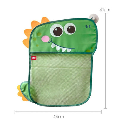 Dinosaur Baby Bath Toy Organizer, Suction Storage Mesh Bag