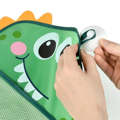 Dinosaur Baby Bath Toy Organizer, Suction Storage Mesh Bag