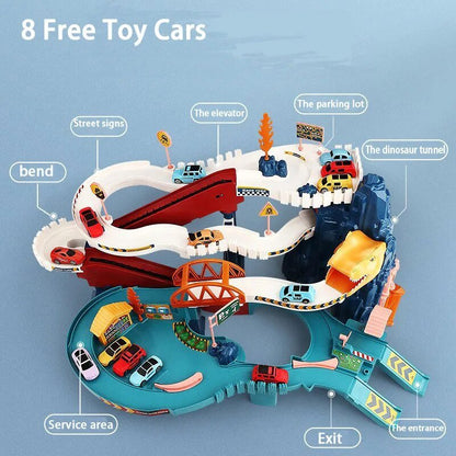 Dinosaur Mountain Adventure Track Car Toy for Kids