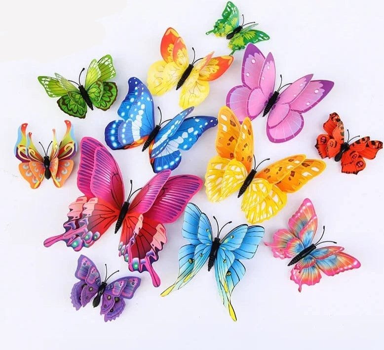 12pc 3D Double Layer Butterflies - DIY Magnet Wall Art