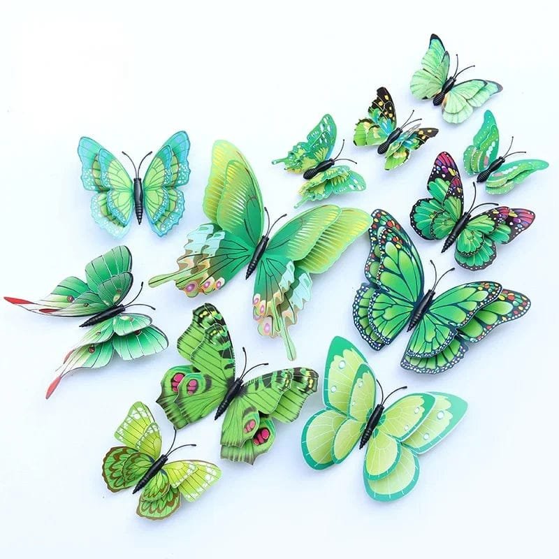 12pc 3D Double Layer Butterflies - DIY Magnet Wall Art