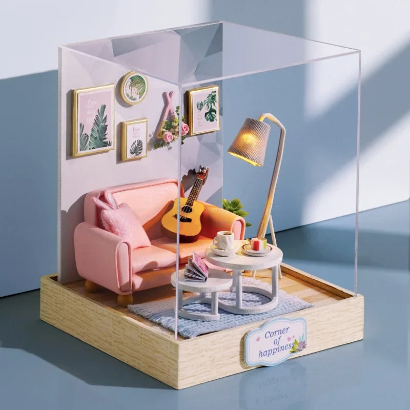DIY Wooden Miniature Dollhouse Kit with LED & Furniture (1:24)