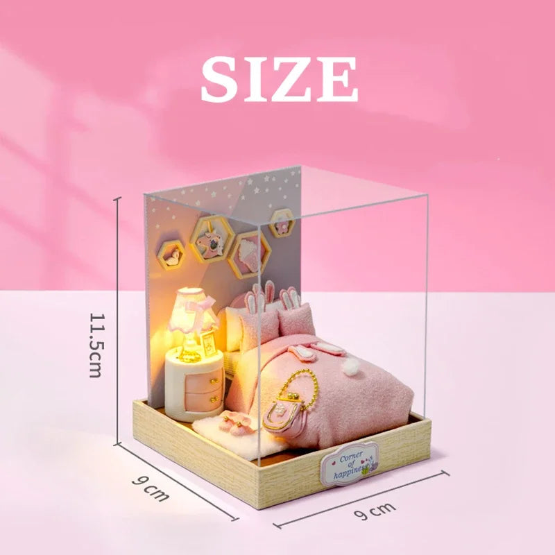 DIY Wooden Miniature Dollhouse Kit with LED & Furniture (1:24)