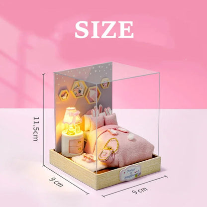 DIY Wooden Miniature Dollhouse Kit with LED & Furniture (1:24)