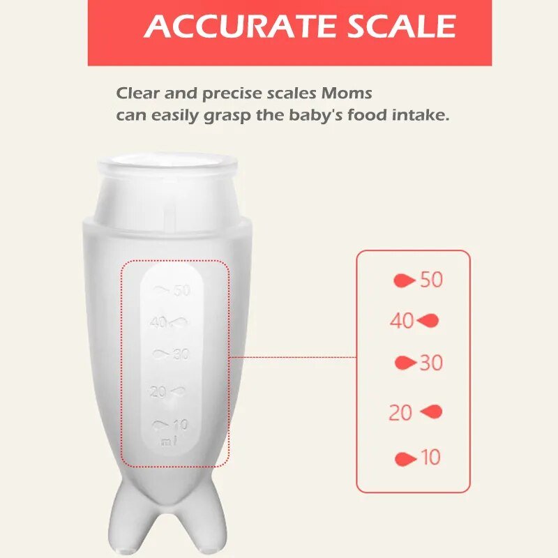 Dolphin Silicone Baby Feeding Bottle with Rice Cereal Spoon