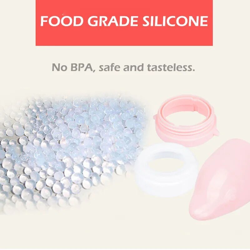 Dolphin Silicone Baby Feeding Bottle with Rice Cereal Spoon