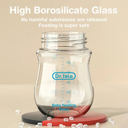 Wide-Neck Anti-Colic Glass Baby Bottle