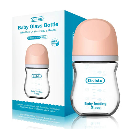 Wide-Neck Anti-Colic Glass Baby Bottle