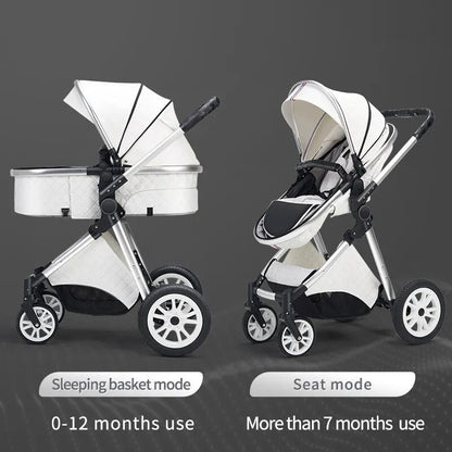 Multi-functional 3-in-1 Baby Stroller: High Landscape, Reclining, Lightweight
