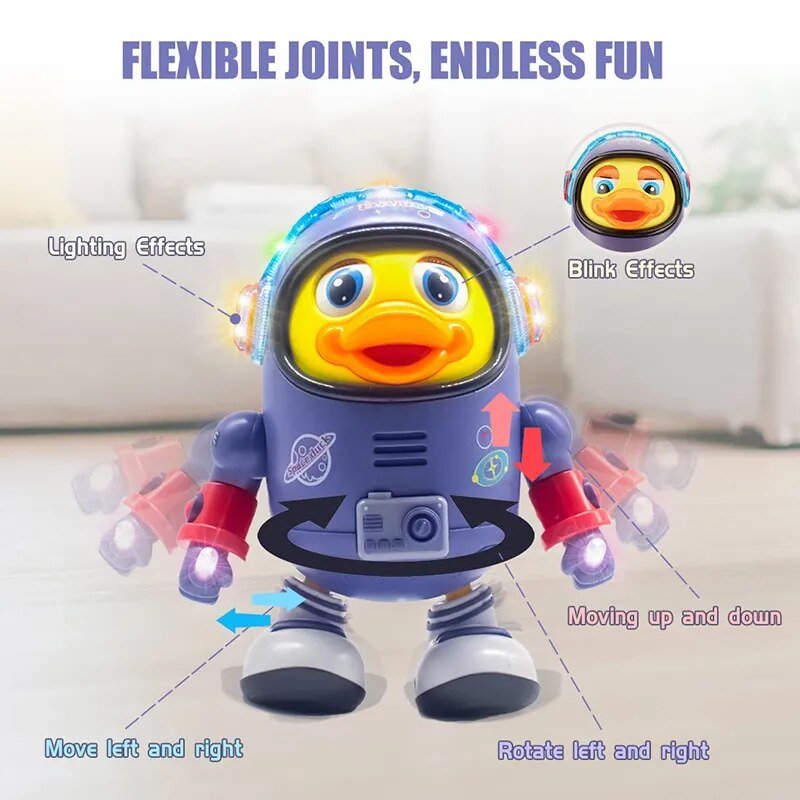 Musical Baby Duck Robot - Electric Dancing Toy with Lights & Sounds