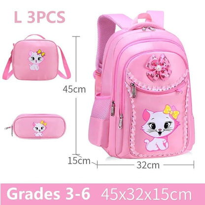 Pink School Backpack Set for Girls: Bag & Pencil Case