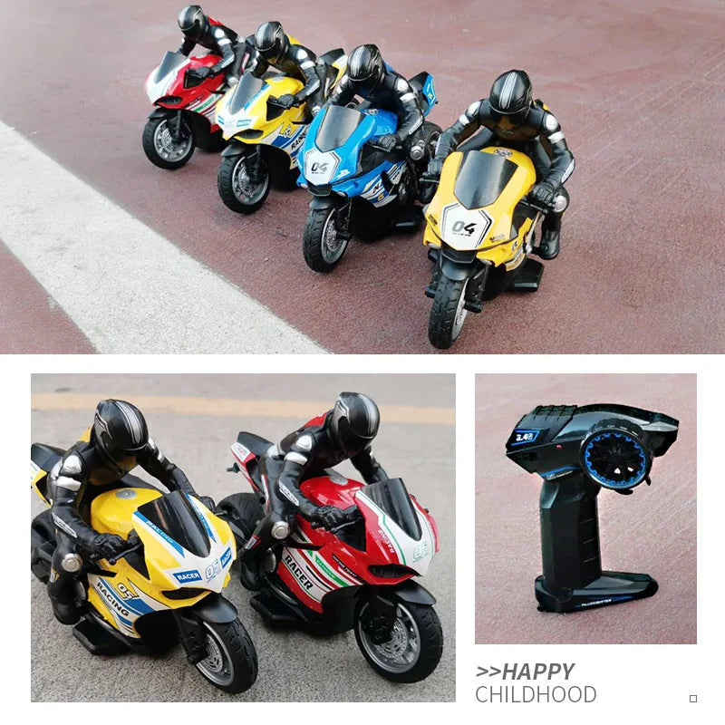 High-Speed 1:10 RC Racing Motorcycle for Kids