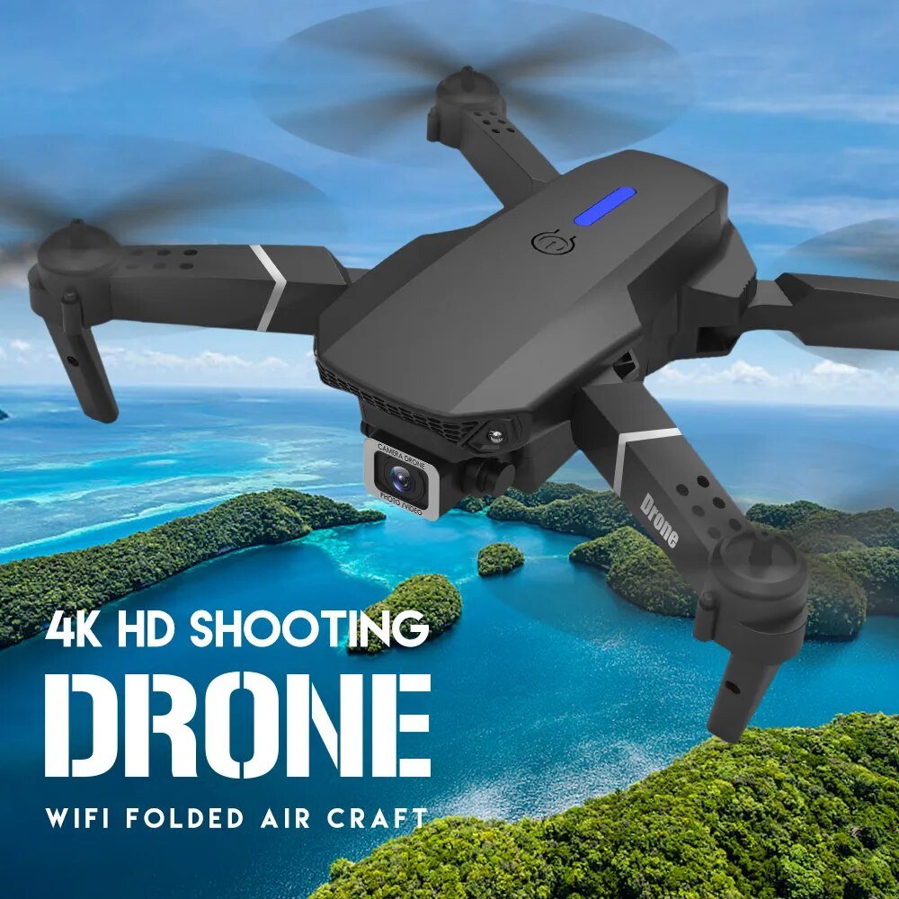 E525 New Quadcopter - E88 Pro WIFI FPV Drone, 4K Camera, Foldable RC Gift Toy