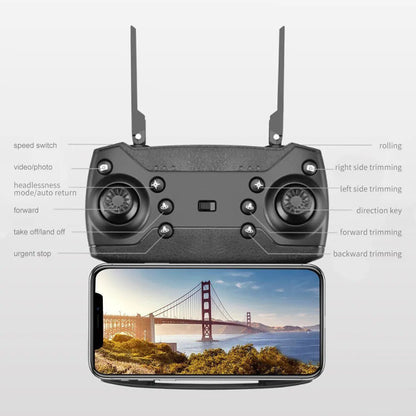 E525 New Quadcopter - E88 Pro WIFI FPV Drone, 4K Camera, Foldable RC Gift Toy