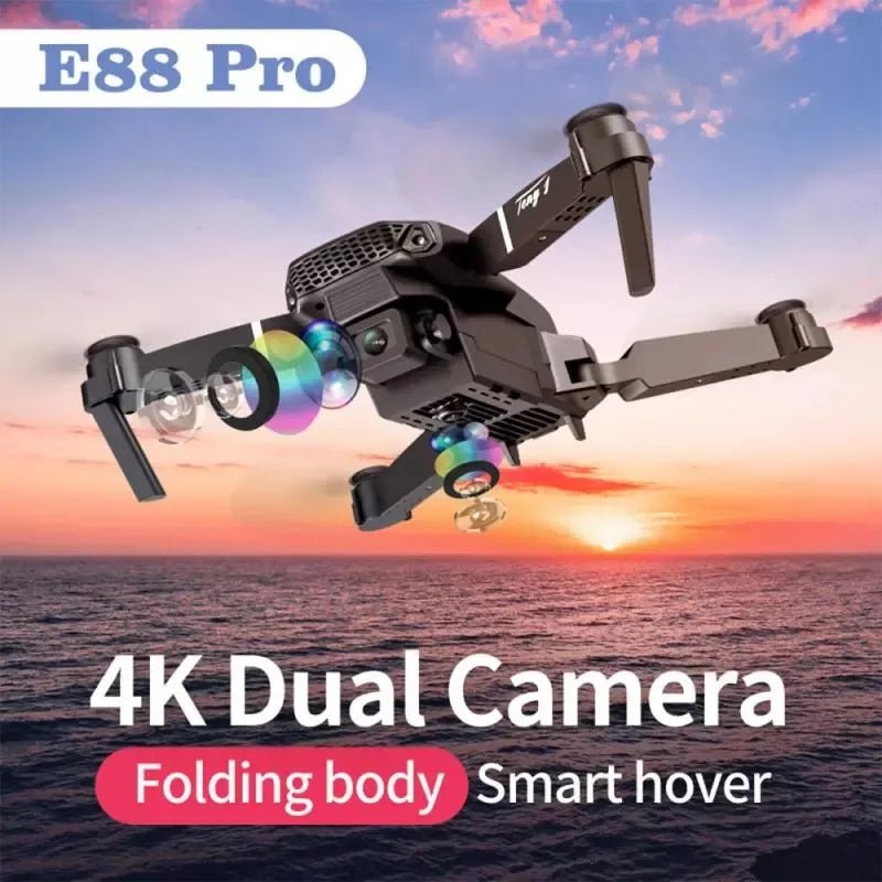 E88 Pro Drone - 4K HD Dual-Camera, Wide-Angle RC Quadcopter Airplane Toy