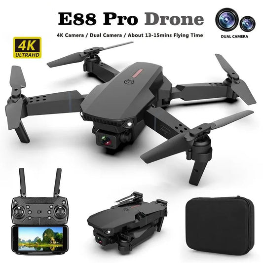 E88 Pro Drone - 4K HD Dual-Camera, Wide-Angle RC Quadcopter Airplane Toy