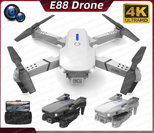 New E88Pro RC Drone - 4K, Dual HD Camera, Foldable RC Helicopter, Kid Gift Toy