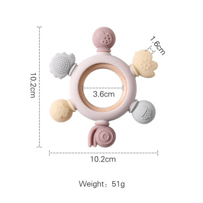 Let's Make Rudder-Shape Silicone & Wooden Teether Toy