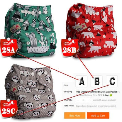 Baby Washable Reusable Cloth Pocket Nappy Diaper