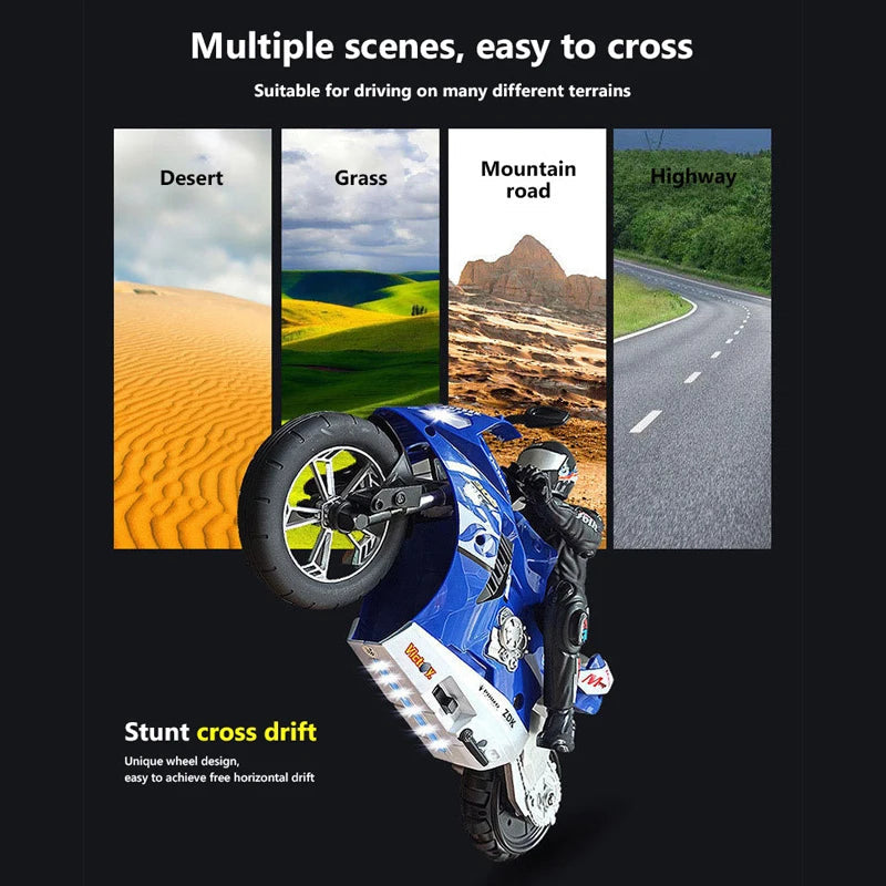 High-Speed 1:10 RC Racing Motorcycle for Kids