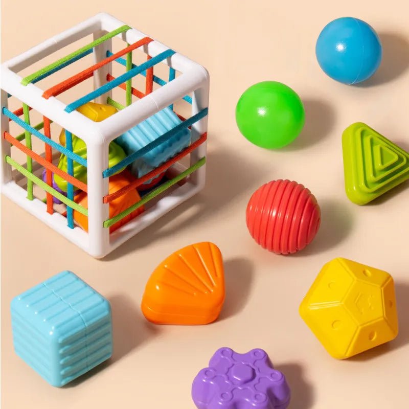 Colorful Shape Blocks: Montessori Motor Skill Toy