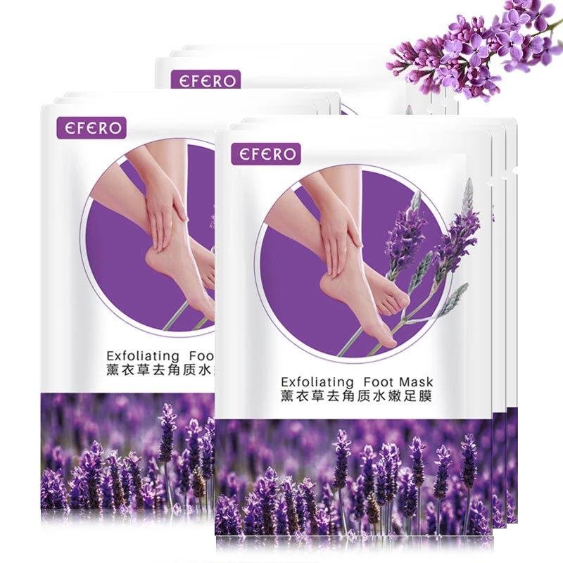 2pcs=1pair Lavender Foot Mask Remove Dead Skin Exfoliating Socks Pedicure