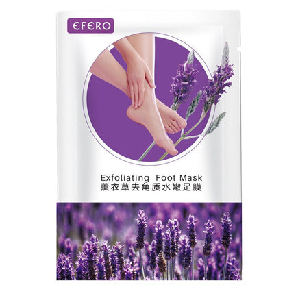 2pcs=1pair Lavender Foot Mask Remove Dead Skin Exfoliating Socks Pedicure