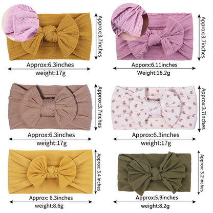 3Pc Cable Knit Baby Headbands - Elastic Turban Hair Bands