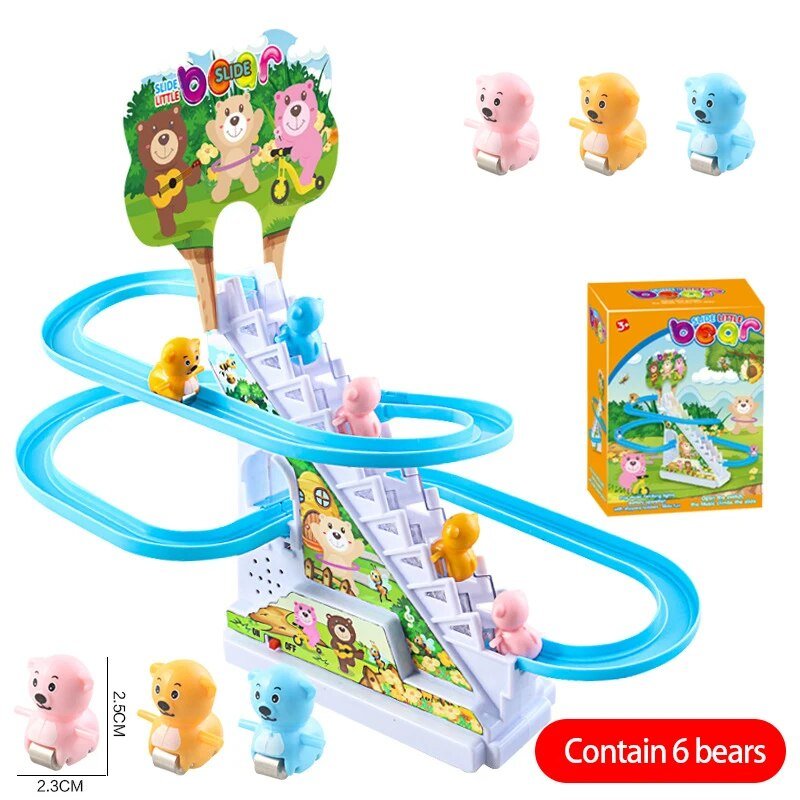 Electric Duck Track Rail Toy - LED Musical Slide Coaster for Kids